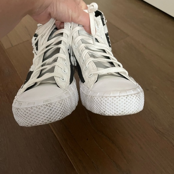 Converse Unisex UNT1TL3D Script Print White w/Blk Classic Hi-Tops sz M 7.5 W 9.5 - Picture 10 of 16